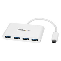 StarTech 4 Port USB C Hub, USB-C to A, USB 3.0, Bus Power, White - HB30C4ABW