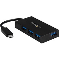 StarTech 4 Port USB C Hub, C to 4x A, USB 3.0  Hub with Power Adapter - HB30C4AFS