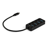 StarTech 4-Port USB-C Hub - 4x USB-A with Individual On/Off Switches HB30C4AIB