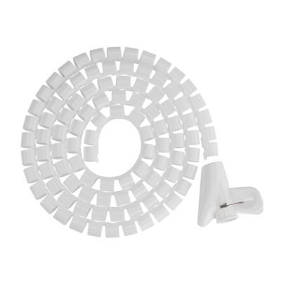 Brateck 15mm/0.59' Diameter Coiled Tube Cable Sleeve Dimensions 1000x15mm - White
