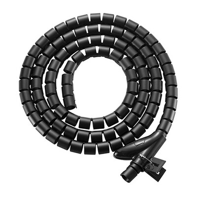 Brateck 20mm/0.79' Diameter Coiled Tube Cable Sleeve  Dimensions 1000x20mm - Black