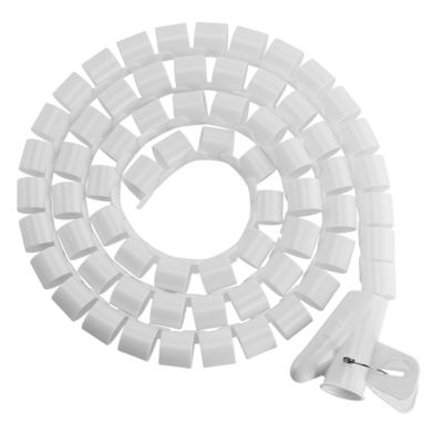Brateck 20mm/0.79' Diameter Coiled Tube Cable Sleeve  Dimensions 1000x20mm - White