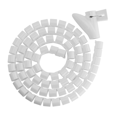 Brateck 25mm/1' Diameter Coiled Tube Cable Sleeve Dimensions 1000x25mm - White