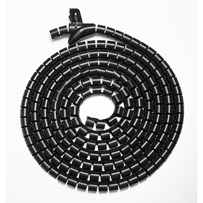 Brateck 30mm/1.2' Diameter Coiled Tube Cable Sleeve   Dimensions 1000x30mm -Black