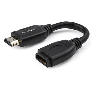 StarTech 6in HDMI 2.0 Port Saver Cable, Gripping Connector, 4K 60Hz - HD2MF6INL