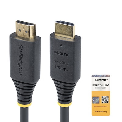 STARTECH HDMI2-CABLE-4K60-50C 1.6ft Premium Certified HDMI Cable 4K60