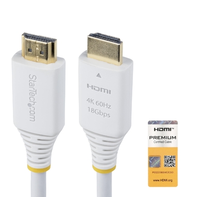 STARTECH HDMI2-CABLE-4K60-6FW 6ft (1.8m) Premium Certified High Speed HDMI Cable