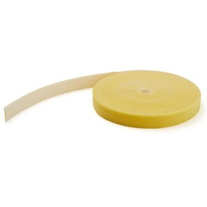 StarTech 25ft Hook and Loop Tape Roll Reusable Cable Ties/Wraps -Yellow - HKLP25YW