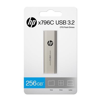 HP x796C 256GB USB 3.2 Type-A & Type-C Flash Drive, Light Gold