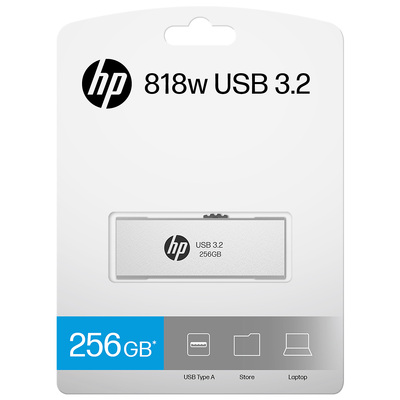 HP HPFD818W-256 x818w 256GB USB3.2 Flash Drive Silver, PCBA 3.2