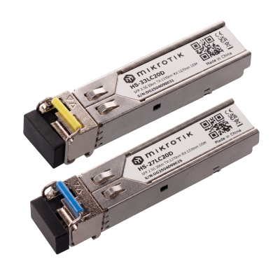 MikroTik HS-2733LC20D 1G/2.5G BiDi Single-Mode SFP Transceiver Pair, 20 km