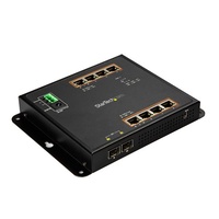StarTech 8-Port PoE+ Gigabit Ethernet Switch plus 2 SFP Connections - Managed - Wall Mount with Front Access IES101GP2SFW