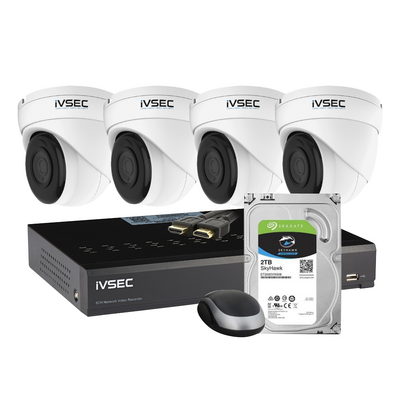 IVSEC KIT 4 X NC340XA 12MP IP CAM + NR3082X-2TB PoE NVR 4K, ADV IVS