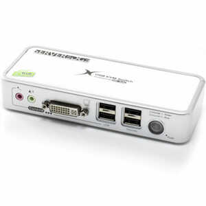 SERVEREDGE 2-Port USB / DVI Desktop KVM Switch With Audio & USB Hub2.0  - Includes Cables