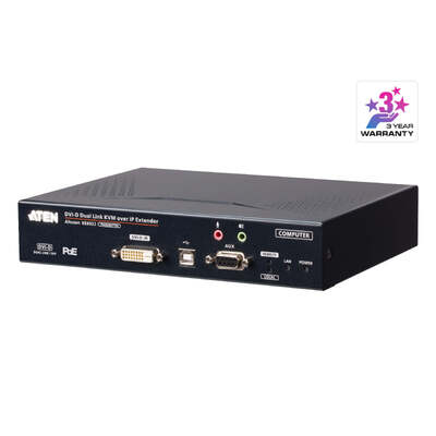 ATEN KE6922T-AX 2K DVI-D Dual-Link KVM over IP Transmitter with Dual SFP & PoE