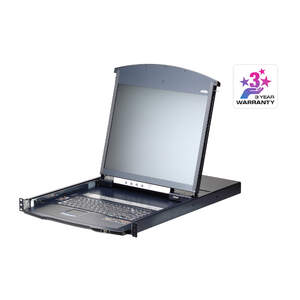 ATEN 1-Local/1-Remote Access 8-Port Multi-Interface Cat 5 Dual Rail LCD KVM over IP Switch