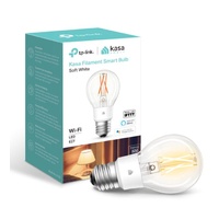 TP-Link KL50 Kasa Filament Smart Bulb, Soft White, Edison Screw, Dimmable, No Hub Required, Voice Control, 2700K, 7kWh/1000h, 2.4 GHz, 2 Year Warranty