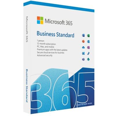 Microsoft 365 Business 2021 Standard Retail English APAC 1 User 1 Year Subscription, - Medialess Retail