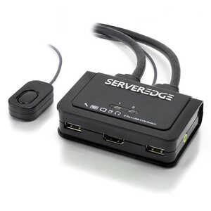 SERVEREDGE 2-Port USB / HDMI Cable KVM Switch With Audio & Remote