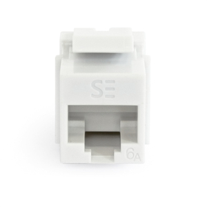 SERVEREDGE Universal Cat6A UTP RJ45 Modular Keystone Jack - QUICK TOOL Compatible - White - Pack of 10