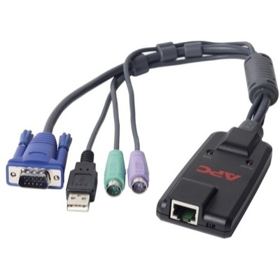 APC (PS/2)/RJ-45/USB/VGA KVM Cable for KVM Switch - First End: 1 x 15-pin HD-15 - Male, 2 x 6-pin Mini-DIN (PS/2) - Male, 1 x 4-pin USB Type A - Male 
