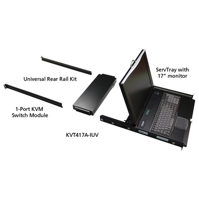 BLACKBOX 17" LCD Console Drawer with IP Gateway KVM Switch (KVT417A-1IP)