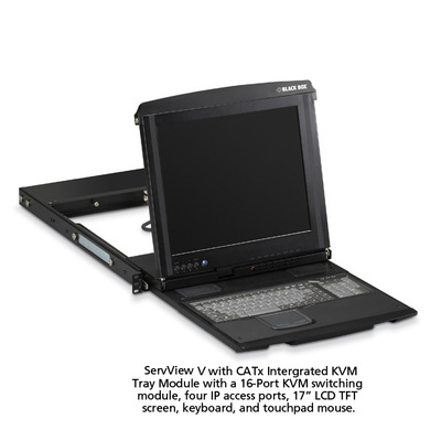 BLACKBOX 16-Port 17" LCD Console Drawer with CATx W/ 4IP KVM Switch (KVT517A-16CATX-4IP)