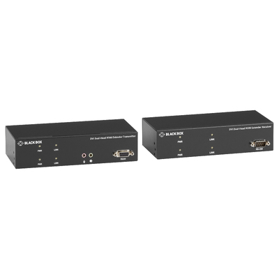 BLACKBOX KVM Extender over CATx - Dual-Head, DVI-I, USB 2.0, Serial, Audio (KVXLC-200)