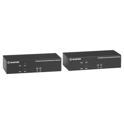 BLACKBOX KVM Extender over CATx – 4K, Dual-Head, DisplayPort, USB 2.0 (KVXLCDP-200)