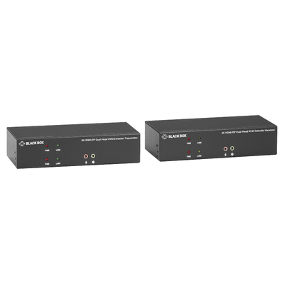 BLACKBOX KVM Extender over CATx – 4K, Dual-Head, HDMI/Displayport (KVXLCHDP-200)