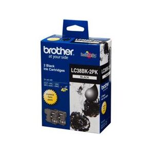 Brother LC38BK2PK Black Ink Cartridge 2 Pack 300 pages