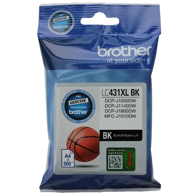 BROTHER LC-431XLBK, BLACK INK CARTRIDGE TO SUIT DCP-J1800DW -UP TO 500 PAGES