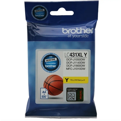 BROTHER LC-431XLY, *NEW* YELLOW INK CARTRIDGE TO SUIT DCP-J1800DW -UP TO 500 PAGES