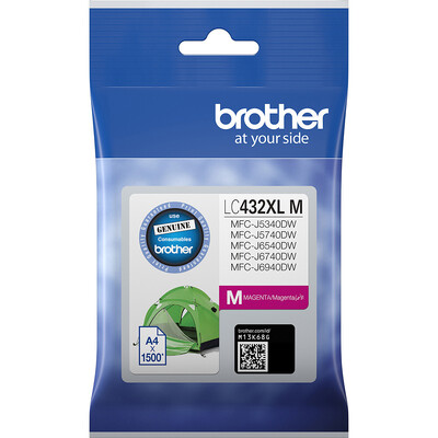 Brother LC432XLM Magenta Ink Cartridge, Up to 1500 Page Yield