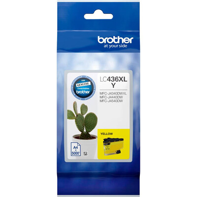 Brother LC-436C XL INKvestment Ink Cartridge, Yellow, Up to 5000 Page