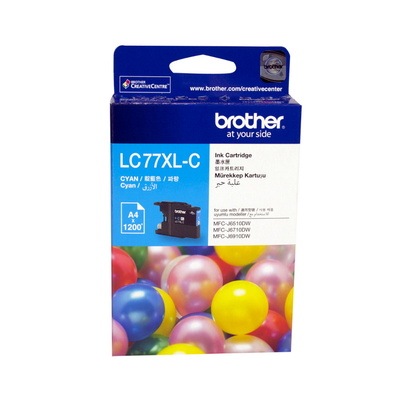 Brother LC77 XL High Yield Cyan Ink Cartridge LC77XLC
