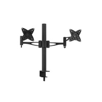 Brateck  Dual Monitor Mount w/Arm & Desk Clamp Black VESA 75/100mm Up to 27''