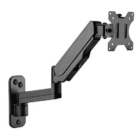 Brateck Single Screen Wall-Mounted Gas Spring Monitor Arm 17"-32" - Black