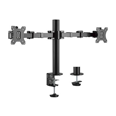 Brateck Dual Monitors Affordable Steel Articulating Monitor Arm Fit Most 17'-32' Monitors Up to 9kg per screen VESA 75x75/100x100