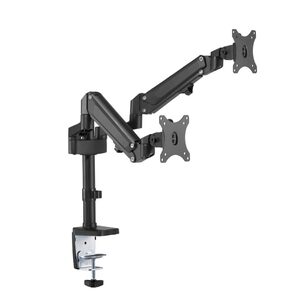 Brateck Dual Monitors Heavy-Duty Aluminum Gas Spring Monitor Arm Fit Most 17''-32'' Up to 12kg per screen VESA 75x75/100x100