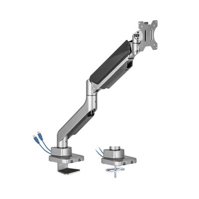 Brateck Economy Heavy-Duty Single Monitor Gas Spring Monitor Arm USB 3.0 Ports