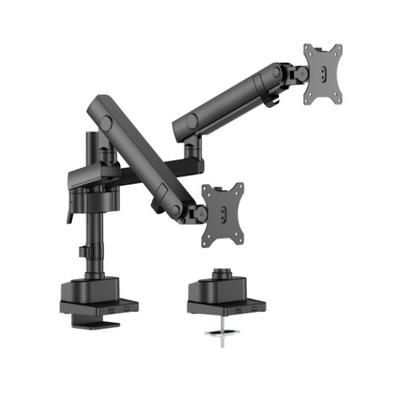 Brateck LDT84-C024P-B DUAL SCREEN POLE-MOUNTED HEAVY-DUTY MECHANICAL SPRING MONITOR ARM BLACK