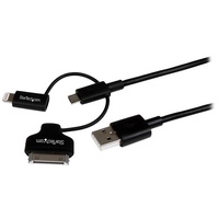 StarTech Charge or sync your Micro USB, iPhone, iPod or iPad device using a single cable LTADUB1MB