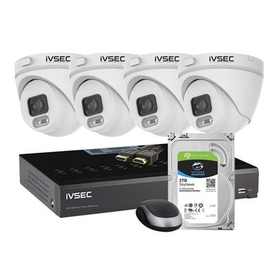 IVSEC LVK-000 KIT LX SERIES 4 X NC000XA IP CAM NR004XA-2TB 4 PoE NVR 4K BASIC IVS