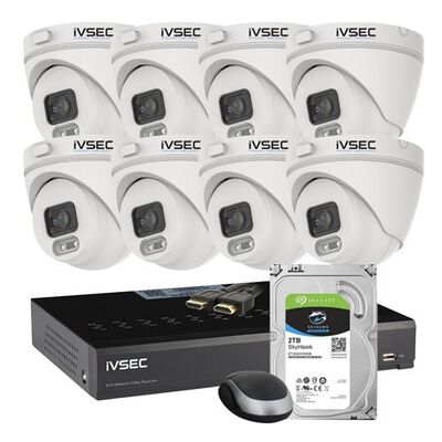 IVSEC LVK-0008 KIT LX SERIES 8 X NC000XA IP CAM NR008XA-2TB 8 PoE NVR 4K BASIC IVS