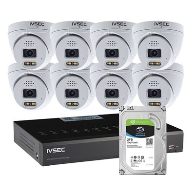 IVSEC LVK-119-08-BUN LX SERIES KIT 8 X NC119XA 4MP IP CAM + NR308XC-2TB 8 x PoE NVR 4K