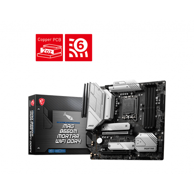 MSI MAG B660M MORTAR WIFI DDR4 LGA 1700 Micro-ATX Motherboard