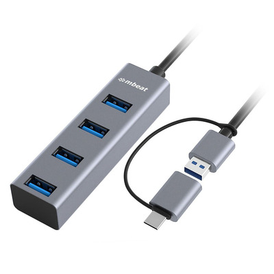 mbeat 4-Port USB 3.0 Hub with USB-C Converter - MB-CU3H-4G
