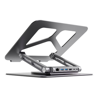 Mbeat Stage S12 Rotating Laptop Stand with USB-C Docking Station