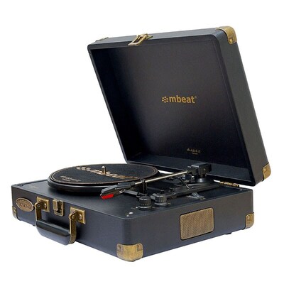 Mbeat Woodstock II Vintage Bluetooth Stereo Turntable - Black - MB-TR96BLK